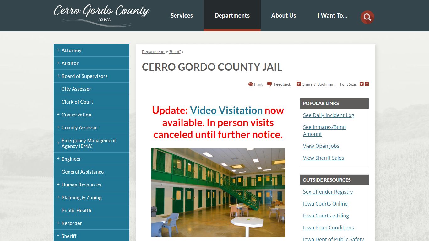 Cerro Gordo County Jail | Cerro Gordo County, IA