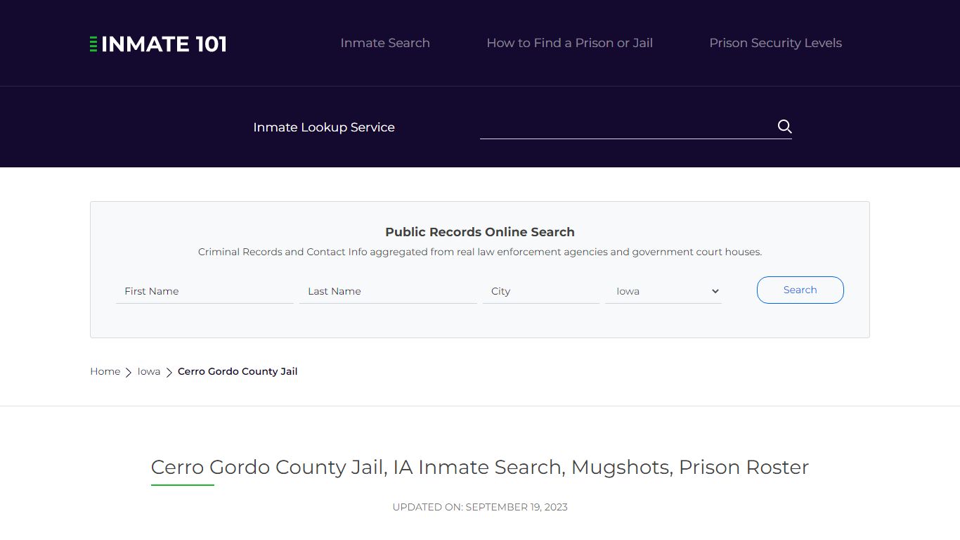 Cerro Gordo County Jail, IA Inmate Search, Mugshots, Prison Roster